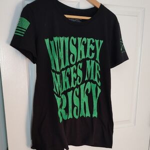 Grunt Style Black T-Shirt with White Print